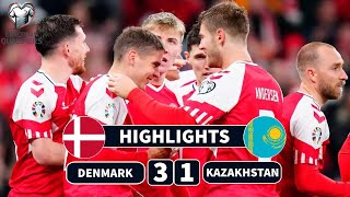 Denmark vs Kazakhstan  Highlights  Euro 2024 Qualifiers  Danmark vs Kazakhstan [upl. by Ailgna]