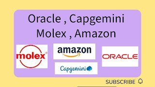 Oracle  Capgemini  Molex  Amazon 2021 2022  2023  2024 jobs [upl. by Stevens455]