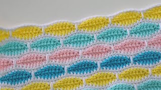 How to Crochet Easy Millstone  Brick Stitch For Blankets [upl. by Earej]