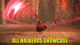 All Halberds Showcase Elden Ring DLC [upl. by Aikenahs816]