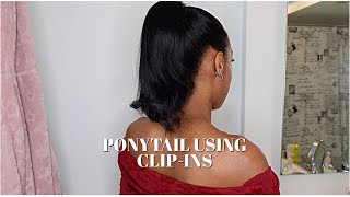 HOW TO DO A PONYTAIL USING CLIP IN EXTENSIONS TRUST THE PROCESS [upl. by Gerald907]