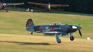 Yakovlev Yak3  DFYAC  DFYGJ  takeoff aerobatic display landing  Hahnweide 2016 [upl. by Vigor213]