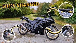 Mods amp Upgrades A tour of my Ninja 250R [upl. by Eirolav614]