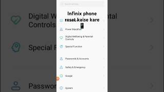 infinix mobile reset kaise kare 📱📲 shorts video vairal youtube short video trending reel 📱📱 [upl. by Ogilvy]