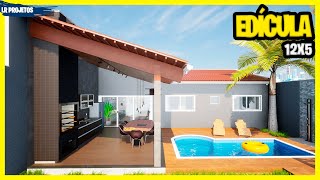 Casa Edícula com 2 Quartos Área de Lazer e Piscina de 12x5 metros [upl. by Astred]