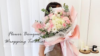 How to Wrap a Flower Bouquet  Flower Bouquet Tying amp Wrapping Techniques amp Ideas  螺旋花腳手綁花束  花束包装 [upl. by Mcgregor658]