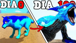 O PEQUENO LOBO ÓRFÃO EVOLUIU PARA O GIGANTE DRAGÃO LOBO GODZILLA DE GELO SOBREVIVI 100 DIAS ARK [upl. by Ytsim816]