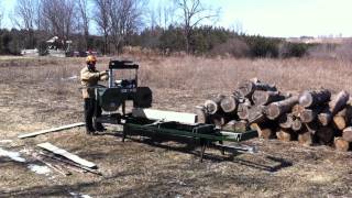 10quot Pine log  Milled into planks  On trailer frame [upl. by Yznyl824]