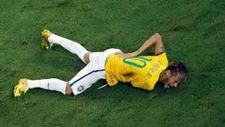 Brasil vs Colombia  Neymars Injury WC 2014 [upl. by Dlareme]