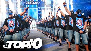 John Cena’s coolest entrances WWE Top 10 June 19 2022 [upl. by Adnolrehs]