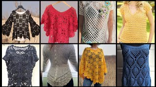 Most Beautiful amp Stylish Crochet Tunic TopBlouses Designs Ideas 2024 [upl. by Einnim]