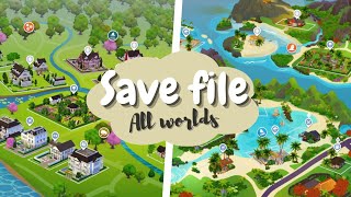 Présentation dune sauvegarde  All worlds save file 🤩  Sims 4 [upl. by Aba703]