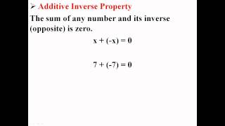 Additive Inverse Property [upl. by Colvin]