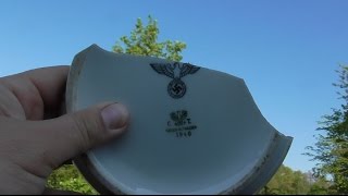 WW2 Relikte  Geschirr mit Reichsadler und Hakenkreuz im Wald vergraben  WK2 Sondeln [upl. by Uball]