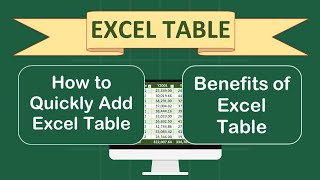 Excel Table 8 Benefits You Might Not Know About [upl. by Caril]