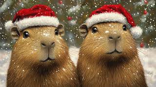 Frame TV Art Screensaver  Christmas Capybara Paintings [upl. by Pincas]