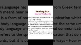 Paralanguage  Voice Dynamics [upl. by Llorrad]