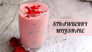 Try out this super easy milk shake  strawberry milkshake ಸ್ಟ್ರಾಬೆರಿ ಶೇಕ್  स्ट्रॉबेरी मिल्कशेक [upl. by Nevaeh]