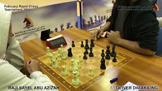 Raji Sayel Abu Azizah vs IM Oliver Dimakiling  Dubai Chess [upl. by Ahseele]