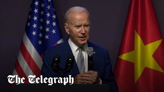 President Biden interrupted by White House staff at press conference in Vietnam [upl. by Luben]