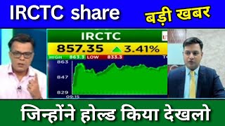 IRCTC share latest news today IRCTC share news today Target Price share analysis buy or sell [upl. by Leissam]