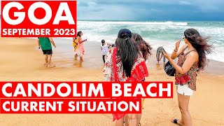 Goa  Candolim Beach  September  2023  Situation Update  Shacks Watersports Goa Vlog North Goa [upl. by Anawqahs]