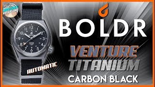 My Fav Microbrand  BOLDR Venture Carbon Black 200m Automatic Titanium Field Watch Unbox amp Review [upl. by Donovan]