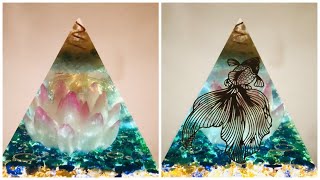 Making Lotus Orgonite Pyramid  Epoxy Resin Art  Orgone Pyramid [upl. by Aidne]