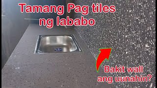 Tamang Pag Tiles ng lababo  Kitchen tiles installation  Wall and floor Tiles [upl. by Dew231]