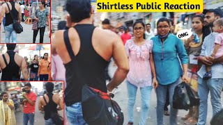 shirtless public reaction  bulge  sinu fitness [upl. by Aynotan]