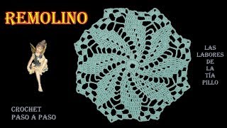 TAPETE  CARPETA REMOLINO  CROCHET Paso a paso [upl. by Enotna]