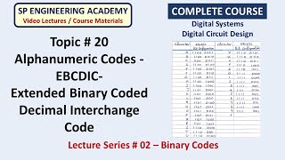 20 Alphanumeric Codes EBCDIC Extended Binary Coded Decimal Interchange Code [upl. by Eneleahcim]