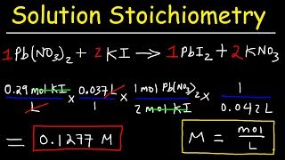 Solution Stoichiometry  Finding Molarity Mass amp Volume [upl. by Evonne683]