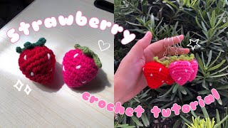 Easy Strawberry Crochet Tutorial 🍓✨  Ces Crochet [upl. by Siuqram138]