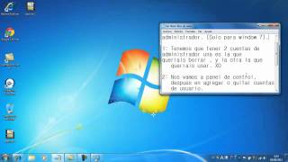 Borrar cuenta de administrador solo para window 7 [upl. by Alcine]