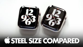 Apple Watch Series 7 Stainless Steel  41mm vs 45mm vs 44mm  Size Comparison on Wrist [upl. by Eudo]