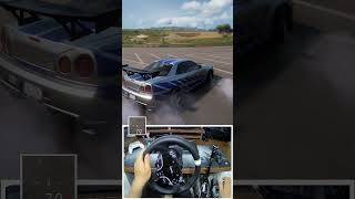 Nissan Skyline GTR R34 Drag Race Forza Horizon 5 shorts nissanskyline steeringwheel [upl. by Mccartan69]