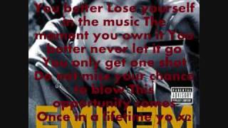 Eminem  Lose Yourself  Dirty WITH LYRICS [upl. by Martijn]