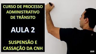 AULA 2  CURSO GRATUITO DE PROCESSO ADMINISTRATIVO DE TRANSITO  suspensão e cassação da cnh [upl. by Ahsinak]