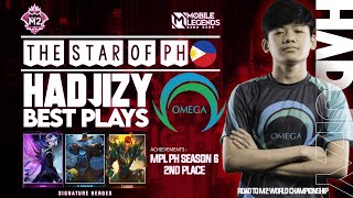 THE STAR OF PH quotHADJIZYquot OF OMEGA ESPORTS BEST PLAYS  ROAD TO M2 WORLD CHAMPIONSHIP [upl. by Alistair233]