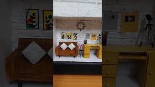 miniature room  my craft studio  shadow box frame youtubeshorts diycrafts [upl. by Aicirtak]