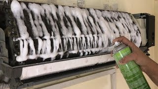 Air Conditioner Cleaning Indoor and Outdoor Unit Using NuCalgon Coil Cleaner [upl. by Selassie]