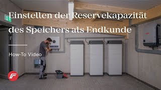 HowTo Video Einstellen der Reservekapazität des Speichers als Endkunde [upl. by Elbag]