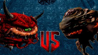 Cacodemon Classic vs Cacodemon Doom 3  DOOM 3 Monster Infighting  DOOM RETRO ARENA [upl. by Jarid]