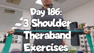 Day 186 3 Shoulder Theraband Exercises [upl. by Orella]