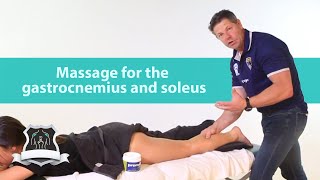 Massage for the gastrocnemius and soleus  Common sports injuries [upl. by Inanaup813]