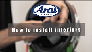 How to install the interior of an Arai helmet [upl. by Elisabet474]