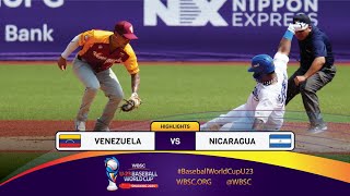 HIGHLIGHTS – Game 8 – Venezuela vs Nicaragua –WBSC U23 Baseball World Cup 2024 [upl. by Ansley854]