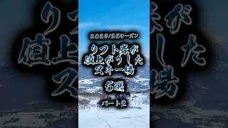 【速報】202425シーズンにリフト券が値上がりしたスキー場5選【パート2】 shorts スキー場 [upl. by Nreval731]