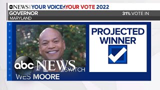 Democrat Wes Moore elected governor in historic Maryland race [upl. by Akenom]